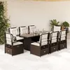 Image de vidaXL Ensemble à manger de jardin et coussins 9 pcs marron poly rotin 3262927
