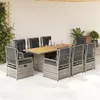 Image de vidaXL 9-delige Tuinset met kussens poly rattan grijs3262931