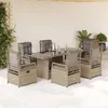 Image de vidaXL Ensemble à manger de jardin et coussins 7 pcs beige poly rotin 3262932