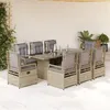 Image de vidaXL 9-delige Tuinset met kussens poly rattan beige3262933