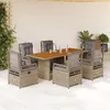 Image de vidaXL 7-delige Tuinset met kussens poly rattan beige3262934