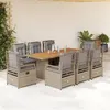 Image de vidaXL 9-delige Tuinset met kussens poly rattan beige3262935