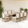 Image de vidaXL 9-delige Tuinset met kussens poly rattan beige3262939