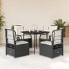 Image de vidaXL Ensemble à manger de jardin coussins 5pcs Noir Résine tressée 3262958