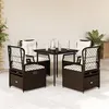 Image de vidaXL Ensemble à manger de jardin 5 pcs et coussins marron poly rotin 3262972