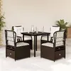 Image de vidaXL Ensemble à manger de jardin 5 pcs et coussins marron poly rotin 3262979