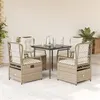 Image de vidaXL 5-delige Tuinset met kussens poly rattan beige3263014