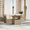 Image de Salon de jardin modulable Vidaxl 5 pieces rotin beige 62 x 62 x 69 cm