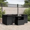 Image de Salon de jardin modulable Vidaxl rotin noir 7 pieces 62.0 x 62 x 69 6 personnes