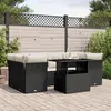 Image de vidaXL Salon de jardin 7 pcs avec coussins noir résine tressée 3266376