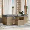 Image de Salon de jardin modulable Vidaxl resine tressee beige 7 pieces 62.0 x 62 x 69