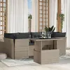 Image de vidaXL Salon de jardin avec coussins 7 pcs gris clair résine tressée 3266382