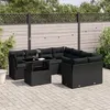 Image de Salon de jardin modulable Vidaxl 8 personnes resine tressee noir 62.0 x 62 x 69 cm 9 pieces