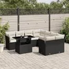 Image de Salon de jardin modulable vidaxl 9 pieces 8 personnes rotin 62 x 62 x 69 cm noir