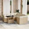 Image de Salon de jardin modulable Vidaxl resine tressee beige 9 pieces 62.0 x 62 x 69