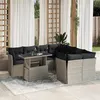 Image de Salon de jardin modulable GENERIQUE resine tressee 9 pieces gris 62 x 62 x 69 cm