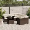 Image de Salon de jardin modulable Vidaxl resine tressee marron 9 pieces 62.0 x 62 x 69