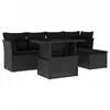 Image de Salon de jardin modulable Vidaxl 6 pieces resine tressee noir 62.0 x 62 x 69 cm 5 personnes