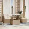 Image de Vidaxl Salon de jardin modulable - Lot de 6 pièces - Résine tressée beige 5 personnes (62 x 62 x 69 cm)