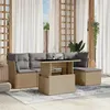 Image de Salon de jardin modulable Vidaxl resine tressee beige 6 pieces 62.0 x 62 x 69