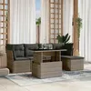 Image de Salon de jardin modulable vidaxl rotin 6 pieces 5 personnes 62 x 62 x 69 cm gris