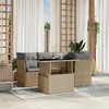 Image de vidaXL Salon de jardin avec coussins 5 pcs beige résine tressée 3266559
