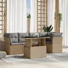 Image de Resine tressee Vidaxl 6 pieces beige salon de jardin modulable 62.0 x 62 x 69