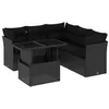 Image de vidaXL Salon de jardin 6 pcs avec coussins noir résine tressée 3266575