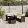 Image de Salon de jardin modulable Vidaxl rotin marron 6 pieces 62.0 x 62 x 69