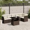 Image de Salon de jardin modulable Vidaxl rotin marron 7 pieces 62 x 62 x 69 cm