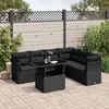 Image de Salon de jardin modulable Vidaxl 7 pieces resine tressee noir 62.0 x 62 x 69 cm 6 personnes