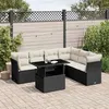 Image de Salon de jardin modulable vidaxl rotin 2 personnes noir 62 x 62 x 69 cm 7 pieces