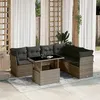 Image de Salon de jardin modulable vidaxl rotin 7 pieces 6 personnes 62 x 62 x 69 cm gris