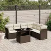 Image de Salon de jardin modulable Vidaxl resine tressee marron 7 pieces 62.0 x 62 x 69