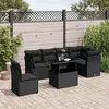 Image de Salon de jardin modulable Vidaxl 6 personnes 7 pieces noir 62.0 x 62 x 69 cm resine tressee