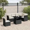 Image de vidaXL Salon de jardin 7 pcs avec coussins noir résine tressée 3266616