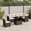 Image de Salon de jardin modulable Vidaxl 7 pieces marron rotin 62 x 62 x 69 cm