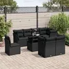 Image de Salon de jardin modulable Vidaxl noir 8 personnes resine tressee 62.0 x 62 x 69 cm 9 pieces
