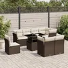 Image de Salon de jardin modulable Vidaxl marron 9 pieces resine tressee 62.0 x 62 x 69 cm