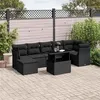 Image de Salon de jardin modulable Vidaxl 7 personnes rotin 8 pieces 62.0 x 62 x 69 noir