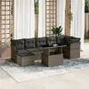Image de Salon de jardin modulable Vidaxl 8 pieces gris 7 personnes 62.0 x 62 x 69 resine tressee