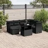 Image de Vidaxl Salon de jardin modulable rotin noir 8 pièces 7 personnes 62x62x69 cm