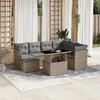 Image de Salon de jardin modulable Vidaxl 8 pieces beige rotin 62 x 62 x 69 cm