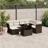 Image de Salon de jardin modulable Vidaxl marron 8 pieces rotin 62 x 62 x 69 cm