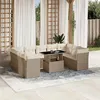 Image de Salon de jardin modulable Vidaxl rotin beige 10 pieces 62.0 x 62 x 69