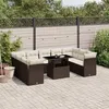 Image de Salon de jardin modulable Vidaxl rotin marron 10 pieces 62.0 x 62 x 69