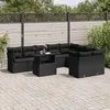 Image de Salon de jardin modulable Vidaxl 10 pieces 9 personnes noir 62.0 x 62 x 69 cm rotin