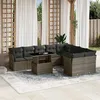Image de Salon de jardin modulable vidaxl gris rotin 10 pieces 62 x 62 x 69 cm 9 personnes