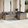 Image de Vidaxl Salon de jardin modulable - Lot 10 pièces - Rotin beige - Table extensible