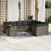 Image de Salon de jardin modulable vidaxl gris 9 personnes 10 pieces 62 x 62 x 69 cm rotin